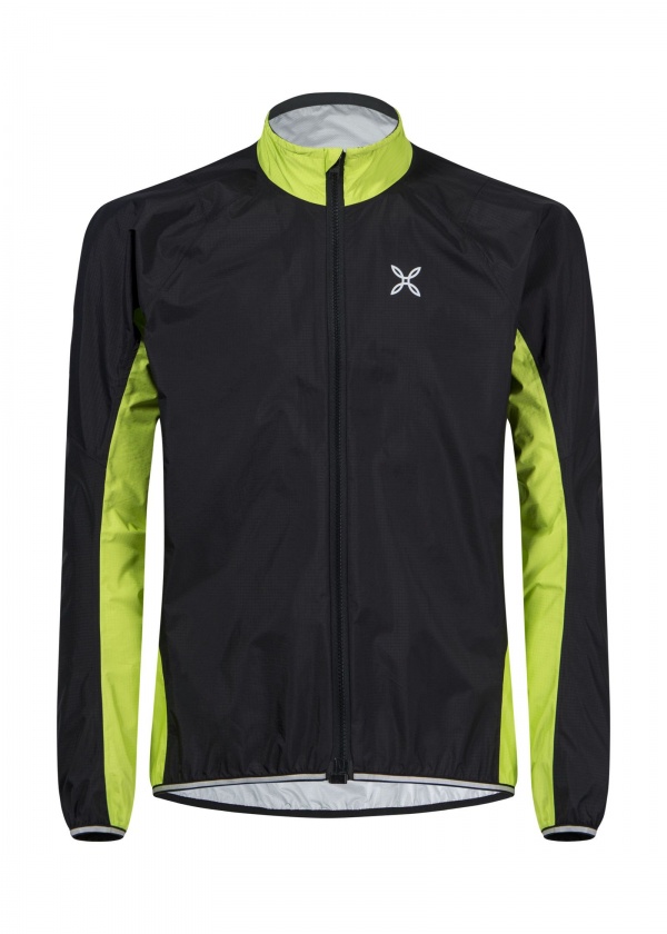 Unisex cyklistická bunda Montura Back-Up Jacket Black/Lime 9047