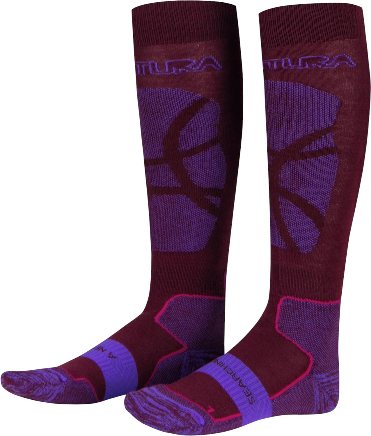 Cyklistické merino ponožky Montura Wool Warm – vínové/fialové