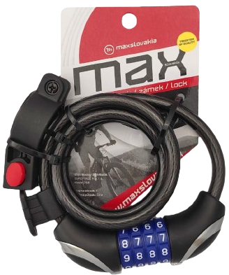 Kódový lankový zámek na kolo MAX TY 563 10 × 1000 mm