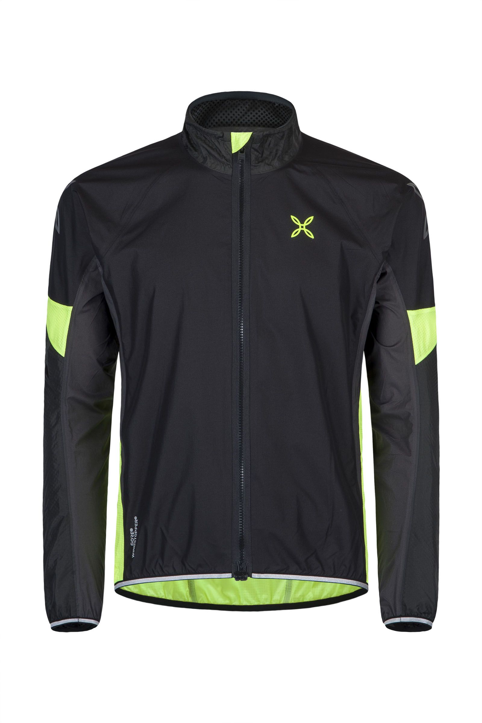 Unisex cyklistická bunda Montura Pirite Reflex Jacket Black/Yellow Fluo 9070F
